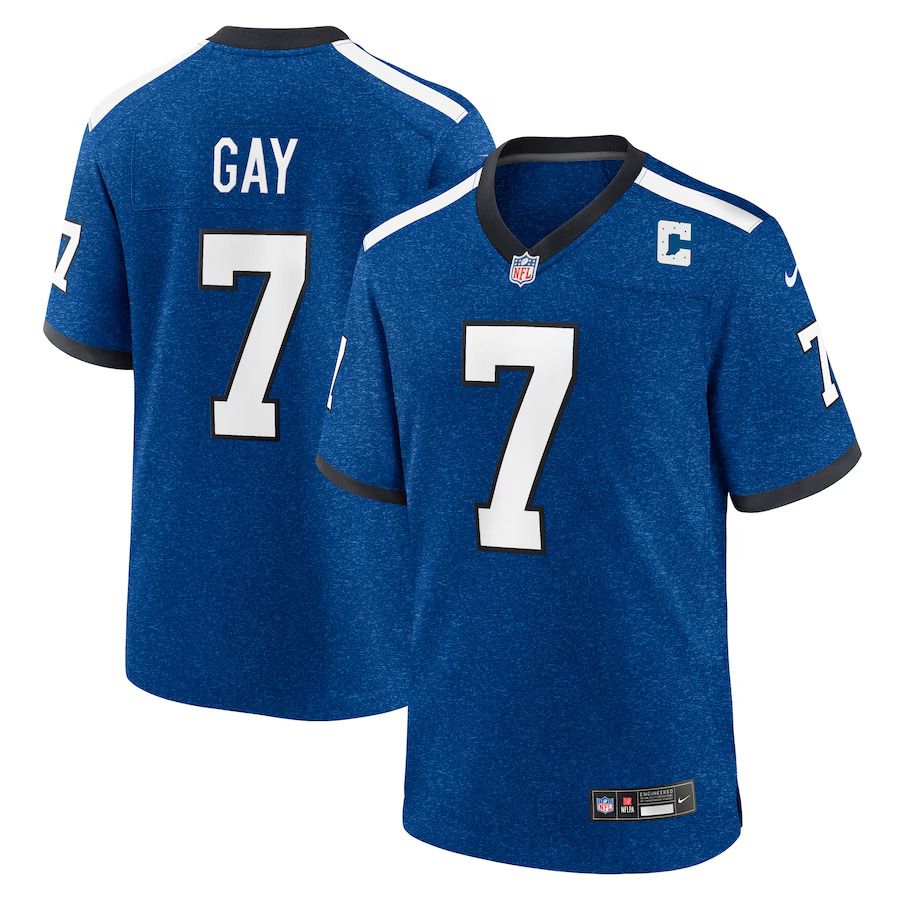 Men Indianapolis Colts 7 Matt Gay Nike Royal Indiana Nights Alternate Game NFL Jersey